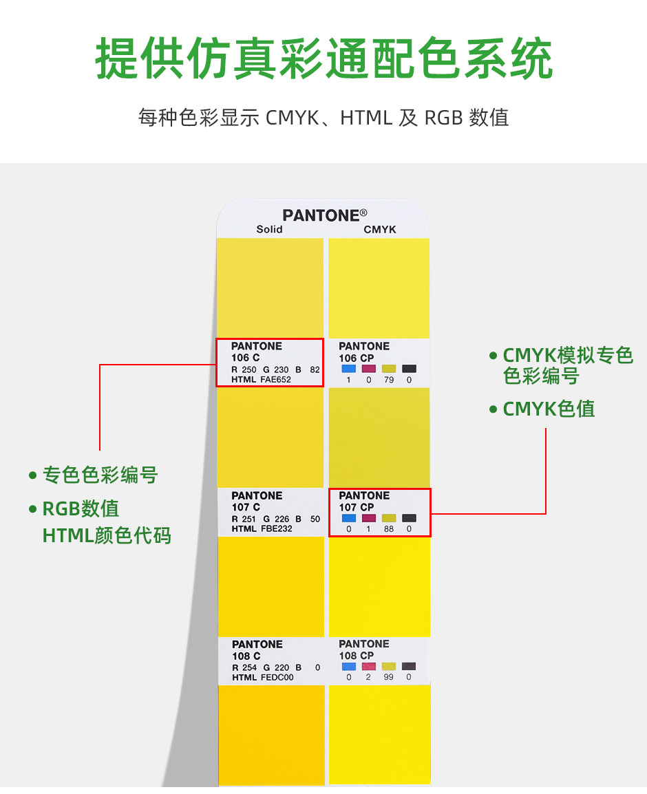 PANTONE色彩桥梁CU卡专色四色RGB/CMYK色卡(图5)